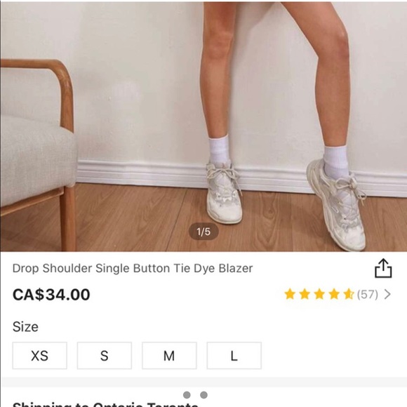 Shein Tie Dye Blazer in size XS - Picture 3 of 3